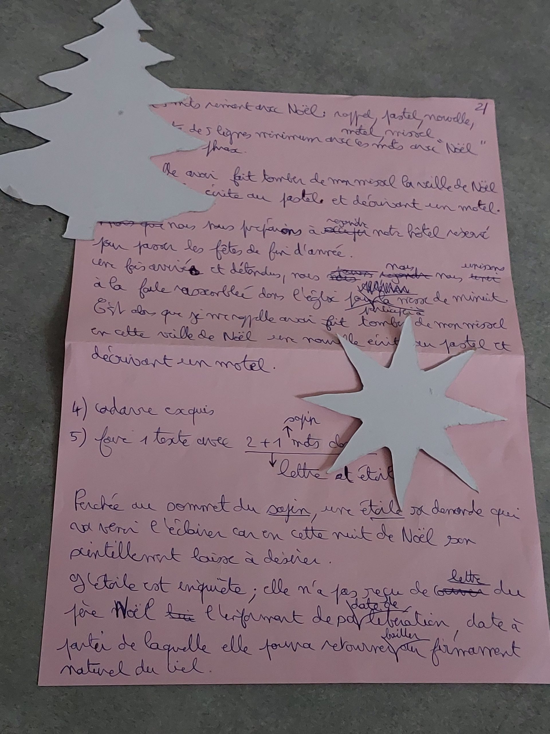 Read more about the article ATELIER D’ÉCRITURE /  PRÉPARATIFS DE NOËL